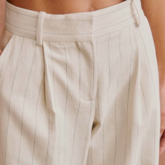 Sezane Rodrigo Trousers Stripped ecru with black stripes size 40 - US 8 - Picture 2 of 9